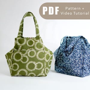Schnittmuster für Kimono Handtasche | PDF Schnittmuster + Anleitung + Videoanleitung | Japanisches Taschenmuster