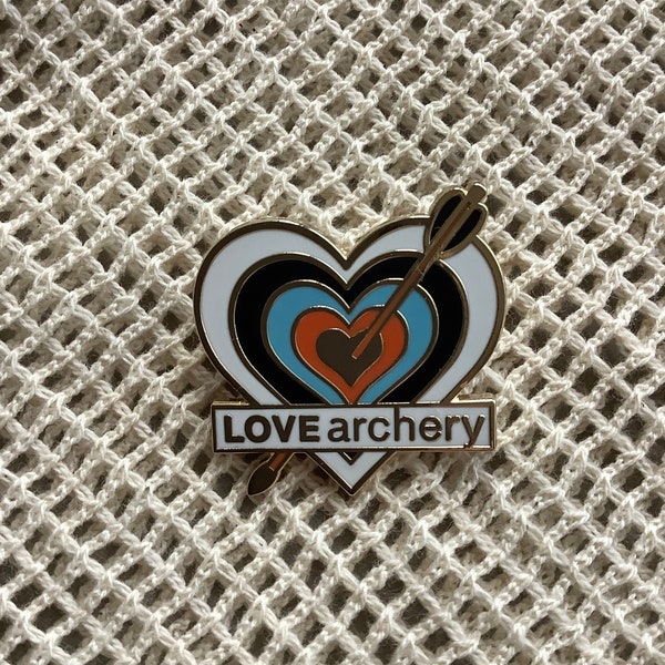 Love Archery pin badge - various background colours