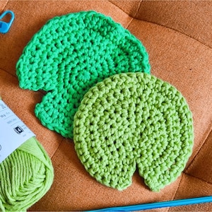 Lily Pad Coasters Crochet Pattern | Beginner Friendly | Digital Download | PDF Only | Crochet | Easy Tutorial | Pond Coasters | Nature