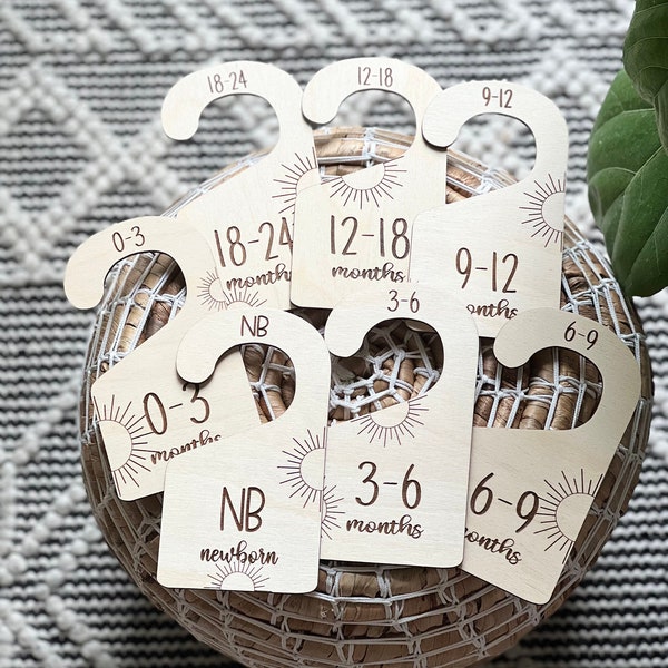 Boho Sun Baby Closet Divider | Closet Organization | Boho Nursery Decor | Wooden Closet Divider | Baby Shower Gift | Boho Sun | New Mom Gift