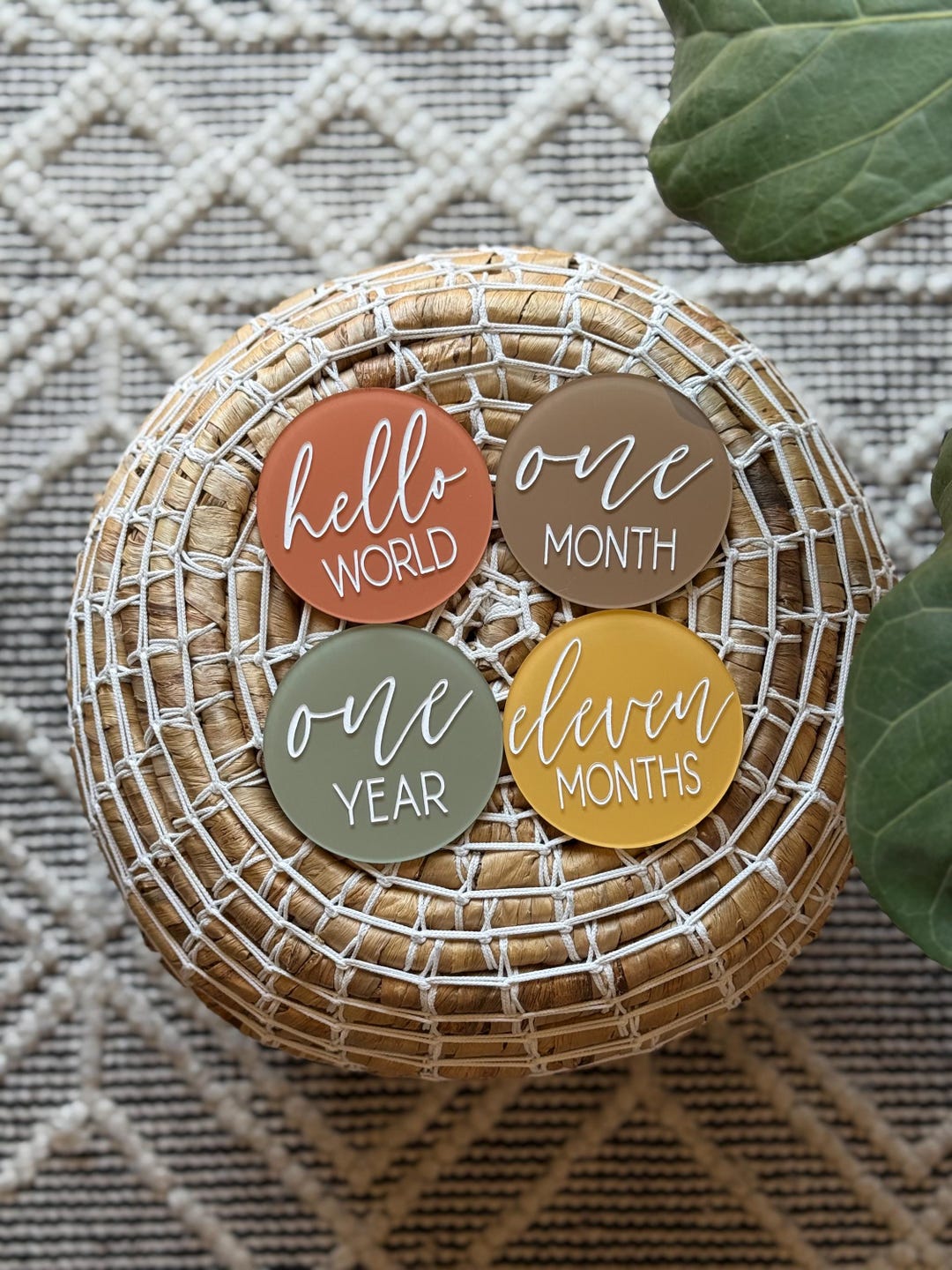 Baby Monthly Milestone Discs, Round Acrylic Monthly Milestone Markers ...