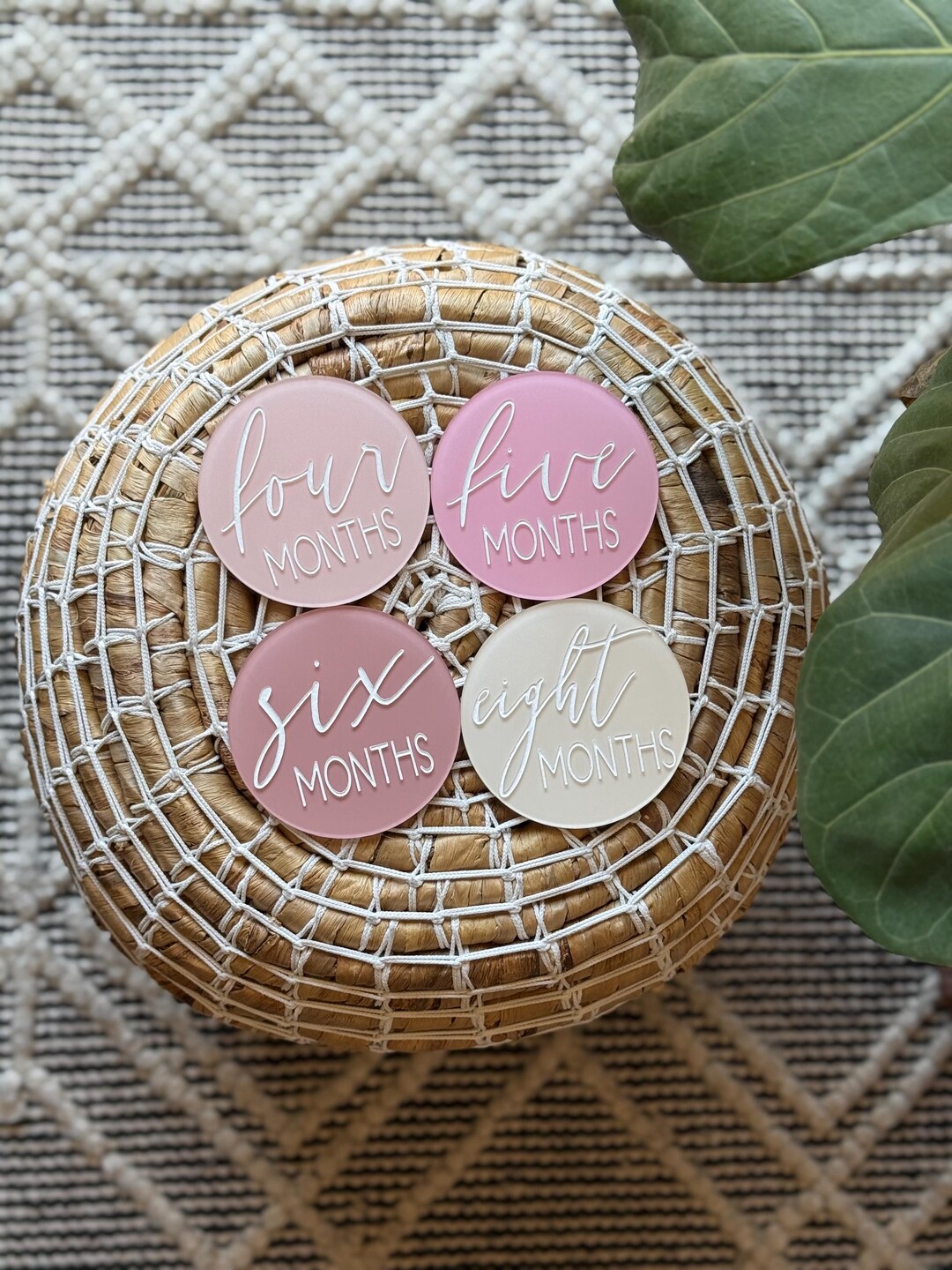Acrylic Baby Monthly Milestone Discs, Round Monthly Milestone Markers ...