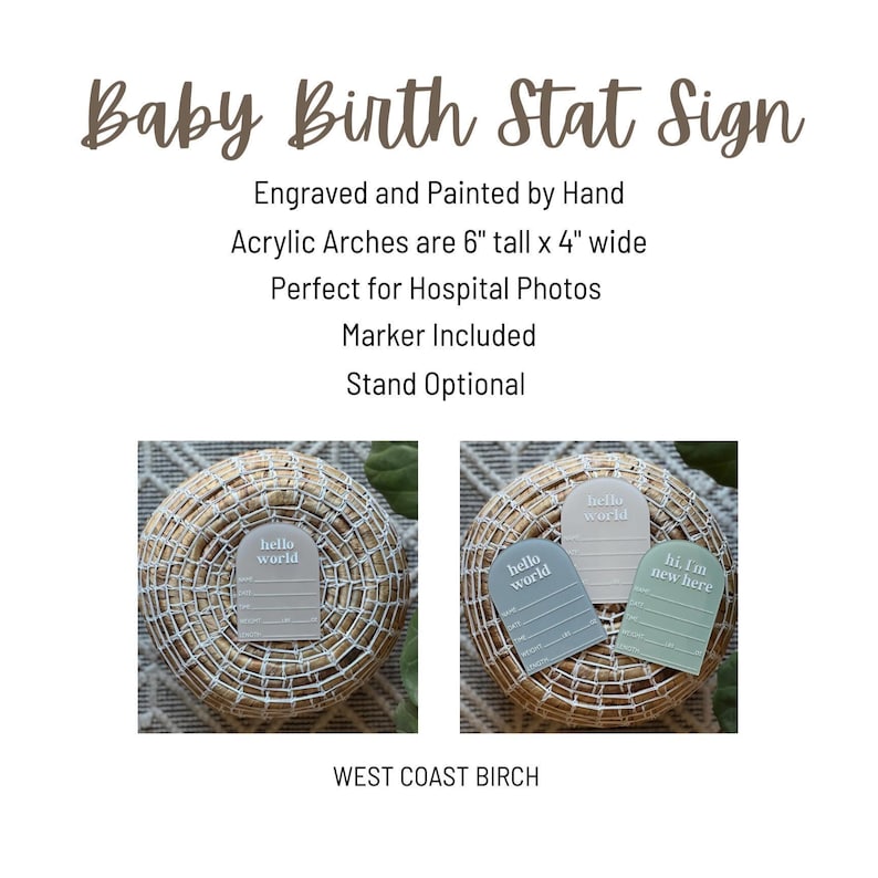 Personalized Hello World Baby Stat Sign, Acrylic Hospital Birth Stat Sign, Birth Announcement, Newborn Photo Prop, Baby Keepsake Gift image 18