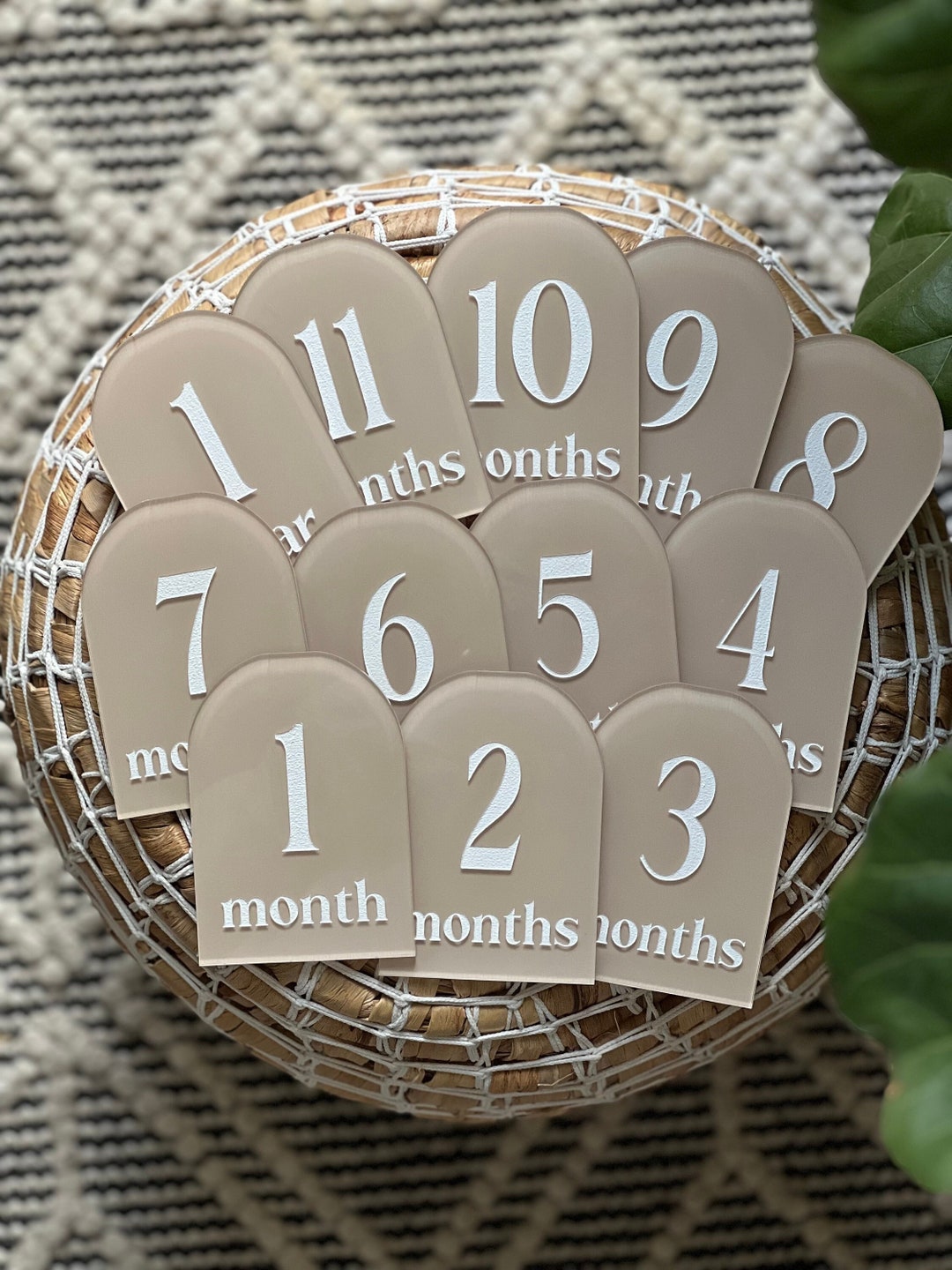 Baby Monthly Milestone Discs, Acrylic Monthly Milestone Markers, Baby ...