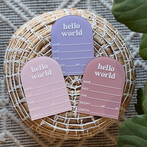Personalized Hello World Baby Stat Sign, Acrylic Hospital Birth Stat Sign, Birth Announcement, Newborn Photo Prop, Baby Keepsake Gift image 8