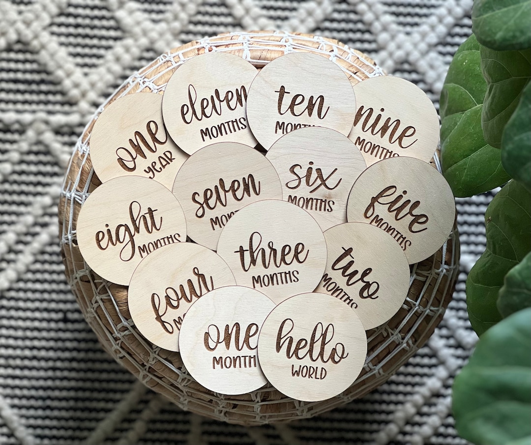 Baby Monthly Milestone Discs, Acrylic Monthly Milestone Markers, Baby ...