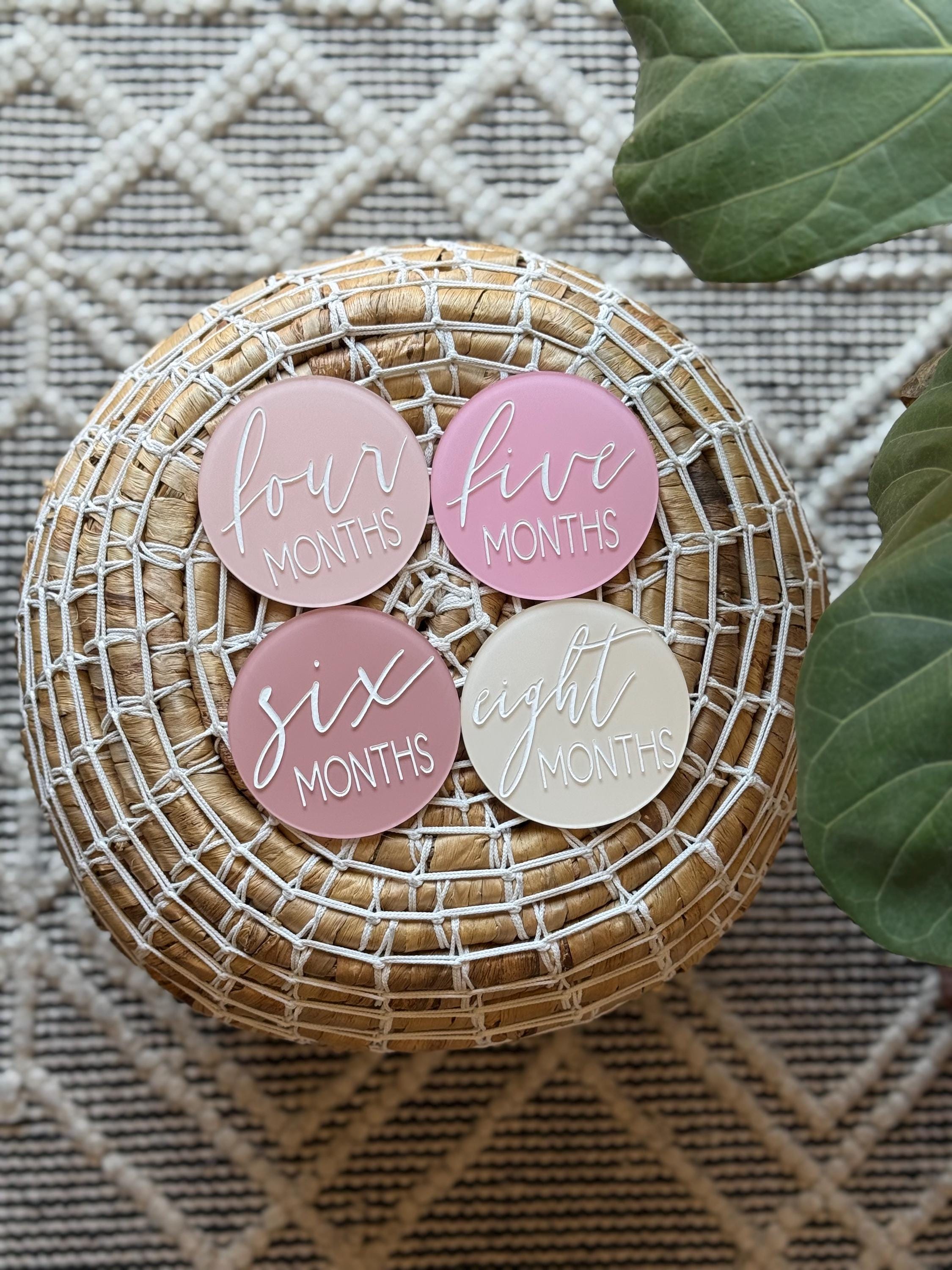 Acrylic Baby Monthly Milestone Discs, Round Monthly Milestone Markers ...