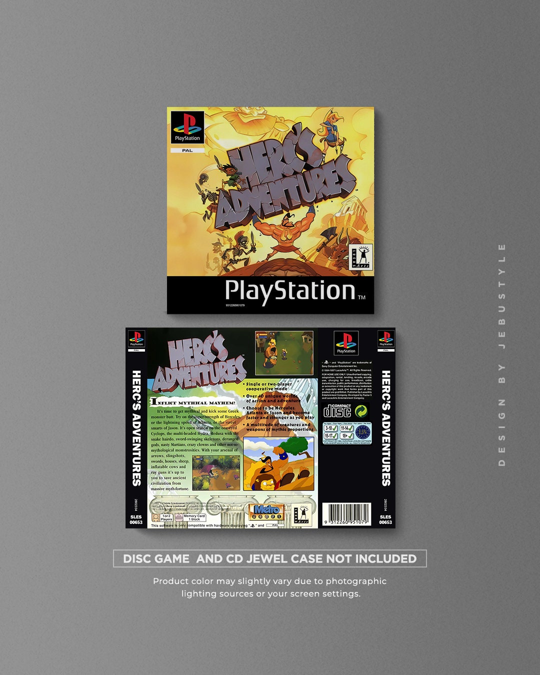 Herc's Adventures Playstation 1 PS1 Replica PAL Game Etsy