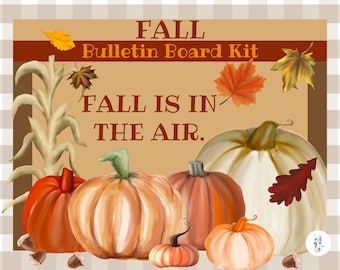 Herbst Bulletin Board Kit, Kürbisse, Blätter (Digitaler Download)