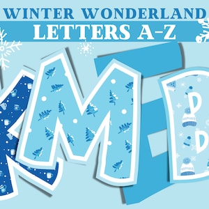Winter Wonderland Letters & Numbers -Holiday Bulletin Board, Educational Decorations, Winter Theme, Teacher Supplies