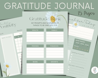 Gratitude Journal - Mindfulness and Positivity Planner | Daily Affirmation & Wellness Tracker