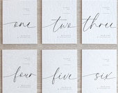 Minimalist Table Number Cards, Editable Template, Elegant Calligraphy, Printable Boho Wedding Sign, Wedding Decor For Table Centerpiece