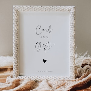 Cards And Gifts Sign Wedding, Gift Table Sign, Bridal Shower Gift Sign, Baby Shower Sign, Editable Template, Printable Gifts And Cards Sign