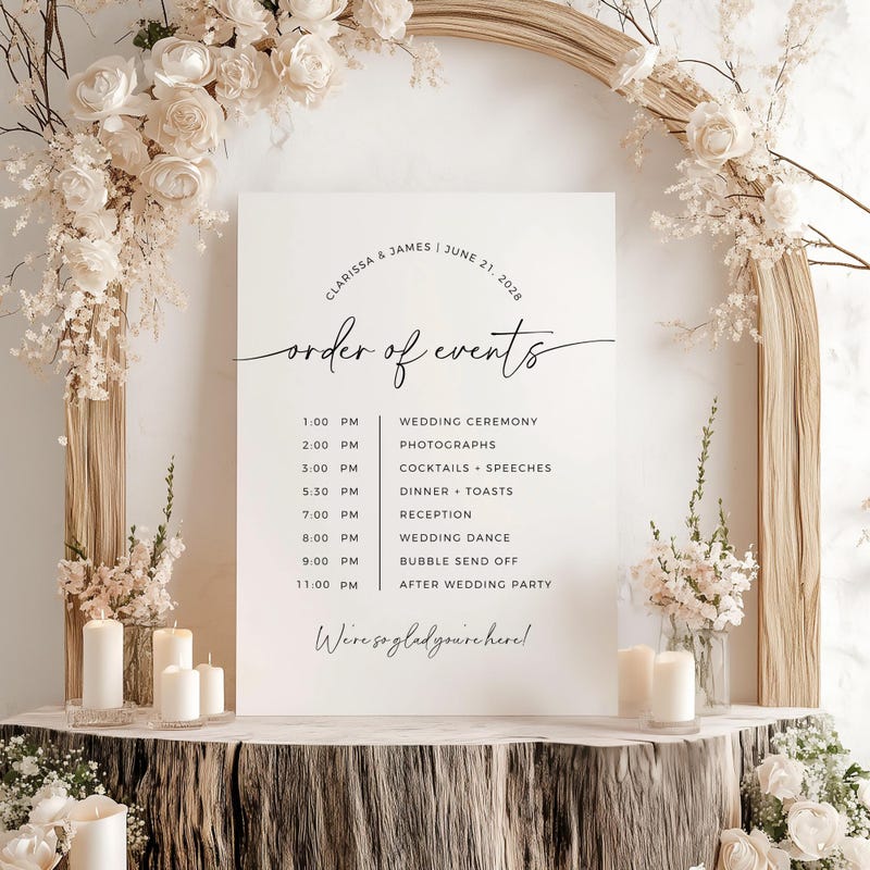 Wedding Event Schedule Poster Etsy Wedding Event Schedule Poster Etsy