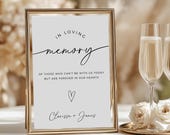 Elegant Wedding Memorial, Fully Editable DIY Canva Template, Printable In Loving Memory Sign, Instant Download, Minimalist Memory Table Sign