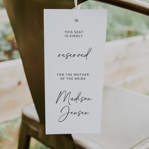 Modelo de placa minimalista para casamento, decoração para corredor de casamento, assentos para casamento, placa de casamento estilo boho, artigos de papelaria para casamento, reservado para a família