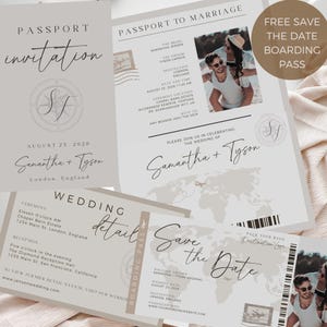 Ziel Hochzeit Einladung Vorlage, Bordkarte Save The Date, Hochzeit Briefpapier, Hochzeitspass-Einladung, Hochzeit Invite Set