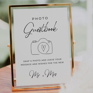 Polaroid Guest Book, Minimalist Photobooth Sign, Wedding Guestbook Alternative, Instax Guest Book, Wedding Signage, Fully Editable Template