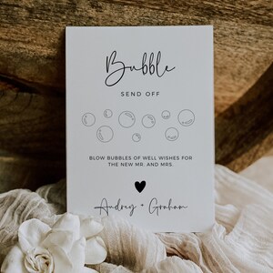 Bubble Send off Sign Template, Modern Minimalist Wedding Send Off ...