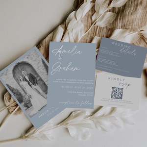 Hochzeitseinladung, bearbeitbare Vorlage, Hochzeitseinladungsvorlage mit Foto, moderne Hochzeitseinladungsfolge, Hochzeitseinladung