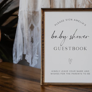 Baby Shower Guest Book Sign, Baby Shower Decorations Gender Neutral, Editable Template, Please Sign Our Guest Book, Baby Shower Signage