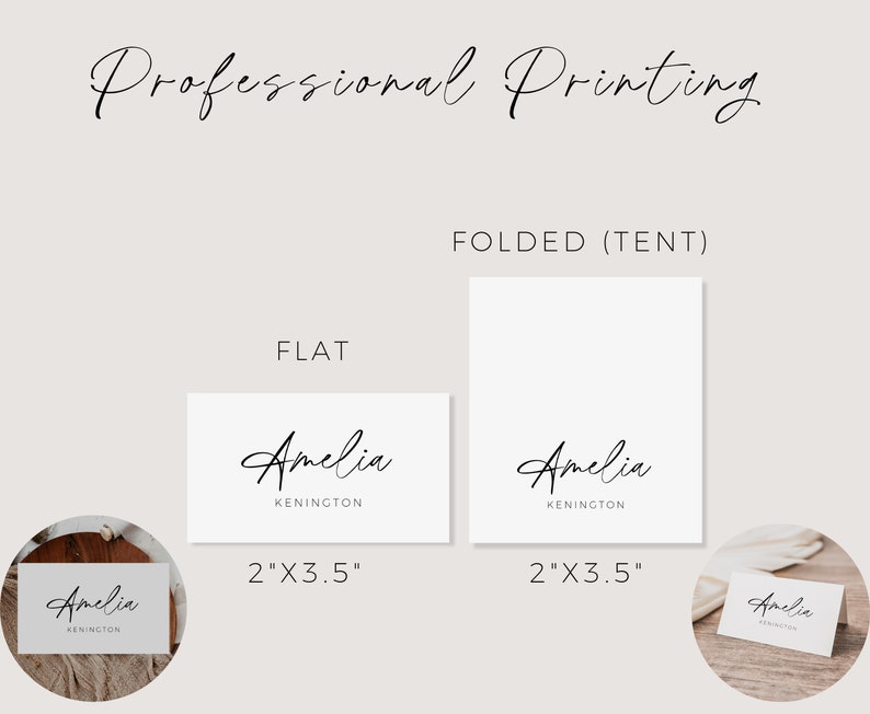 Name Card Template, Bohemian Wedding Place Card Template, Printable Name Cards, Modern Minimalist Place Card Template, Instant Download image 4