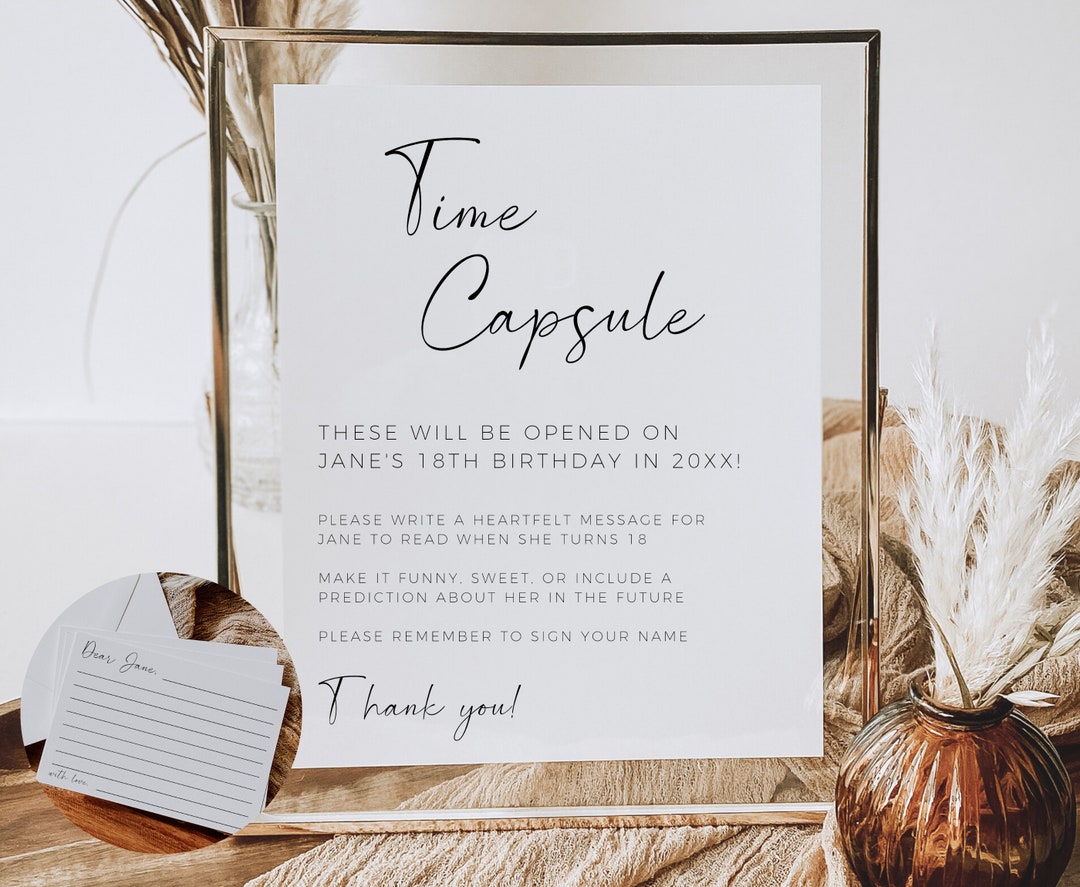 Time Capsule First Birthday, Baby Shower Time Capsule, Time Capsule