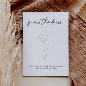 Minimalist Guess The Dress, Printable Bridal Shower Game, Editable Template, Bridal Shower Ideas, Hen Party Game, Bachelorette Game