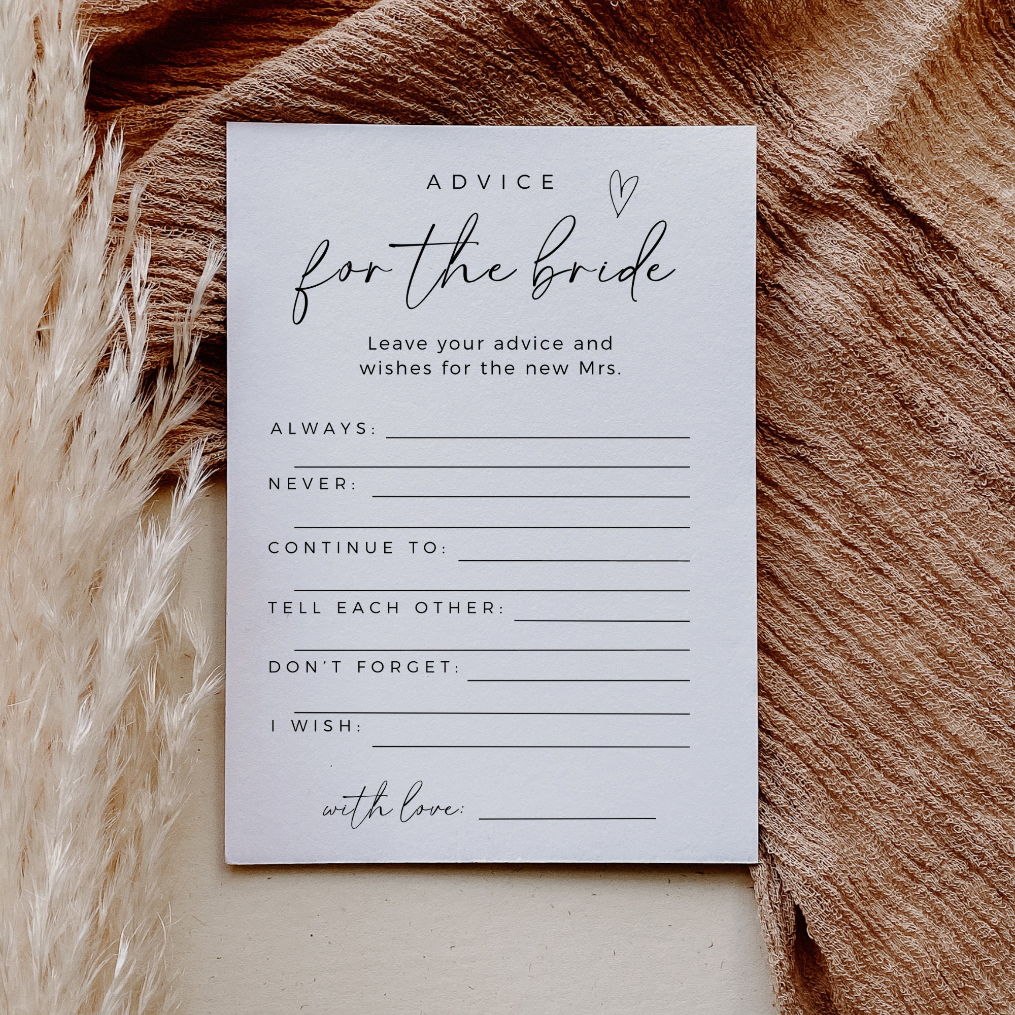 Antgiftshop Advice & Wishes Cards - 50 Pack 4x6 Inch Cards For Bridal Shower & Wedding Guests - View #6