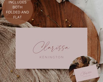Blush Pink Name Card Template, Bohemian Wedding Place Card Template, Printable Name Cards, Light Pink Place Card Template, Instant Download