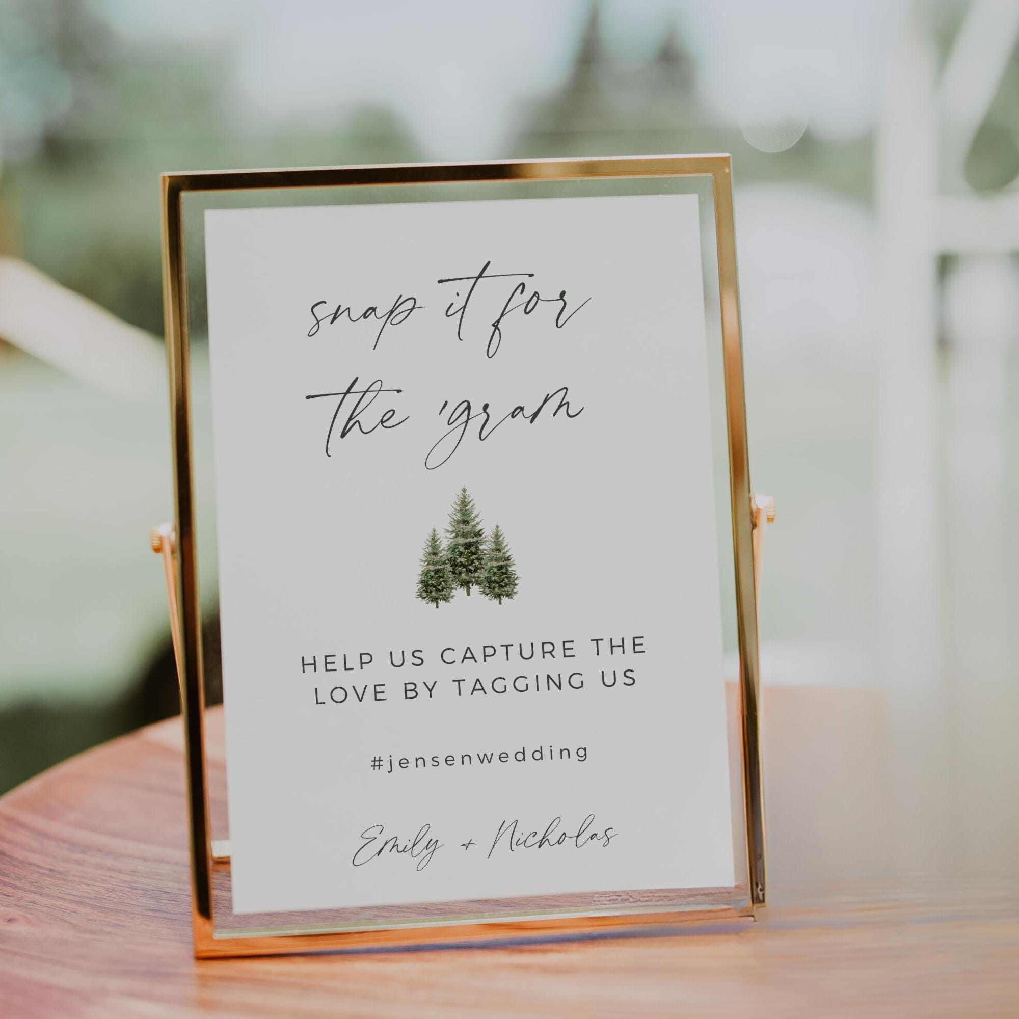 Pine Tree Winter Social Media Sign, Fully Editable Canva Template ...