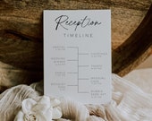 Reception Timeline Sign Template, Boho Wedding Sign, Modern Minimalist Order Of Events Card, Wedding Reception Schedule Card, Canva Template