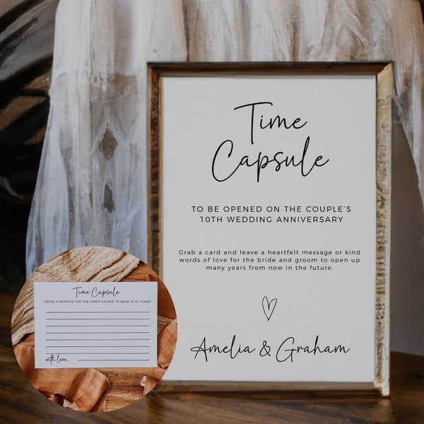 Wedding Time Capsule, Guest Book Sign, Modern Minimalist Guestbook Sign, Boho Wedding Sign, Sign Our Guest Book, Wedding Entrance Sign