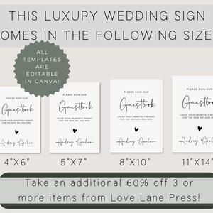 Please Sign Our Guest Book Sign Template, Modern Minimalist Wedding ...