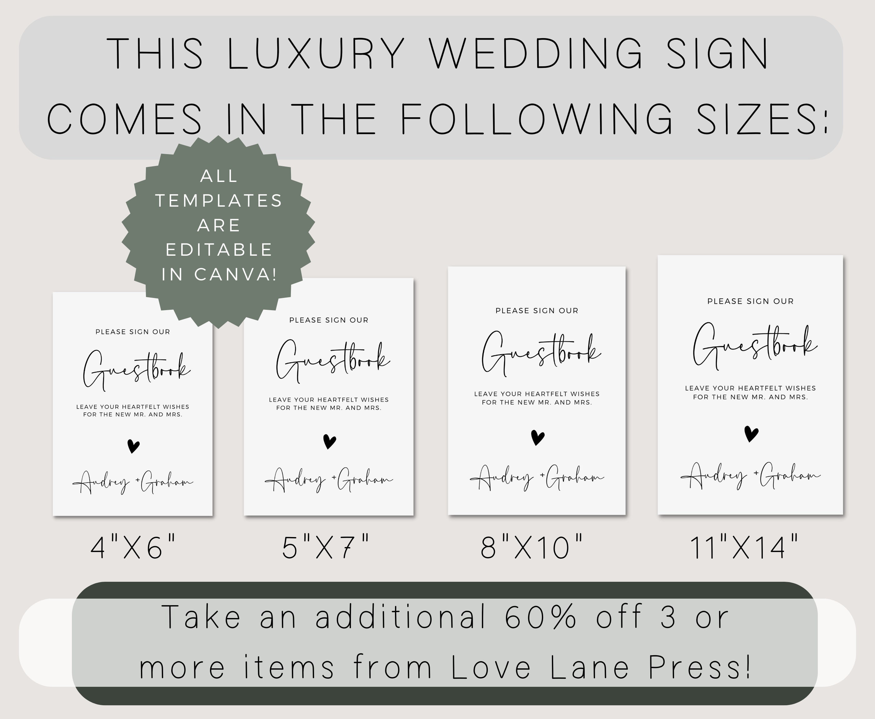 Please Sign Our Guest Book Sign Template, Modern Minimalist