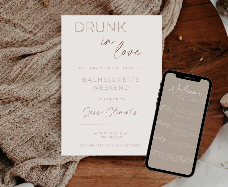 Drunk in Love Invitation Template Printable Bachelorette - Etsy