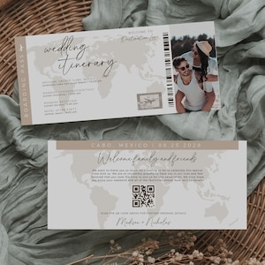 Destination Wedding Itinerary, Boarding Pass Template, Wedding Welcome Bag Note, Wedding Timeline, Travel Theme Wedding, Wedding Schedule