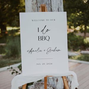 I Do BBQ Sign, Engagement Party Welcome Sign, Couples Shower Sign, Minimalist Welcome Poster, Boho Wedding Sign, Wedding Signage Template
