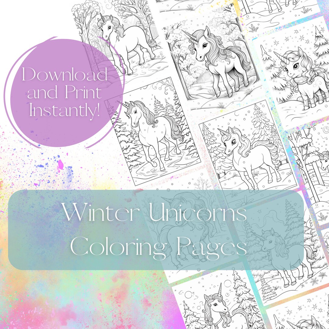 Winter Unicorns Coloring Pages Coloring Pages, Unicorn Coloring Book ...