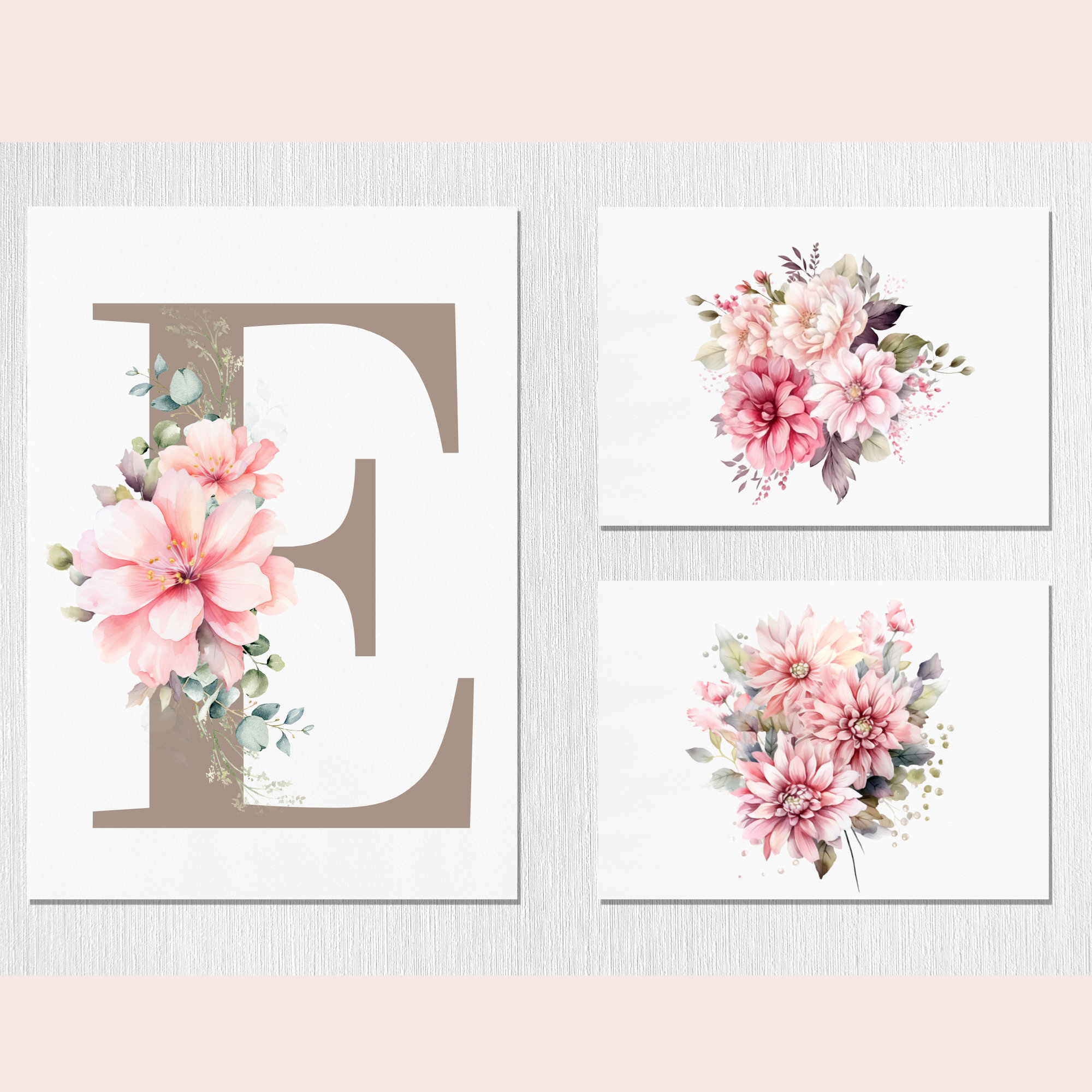 Benutzerdefinierte Mädchen Name Wand Poster Kindergarten Personalisierte Wand Kunst Rosa Blume Flamingo Leinwand Malerei Dekoration Baby Schlafzimmer