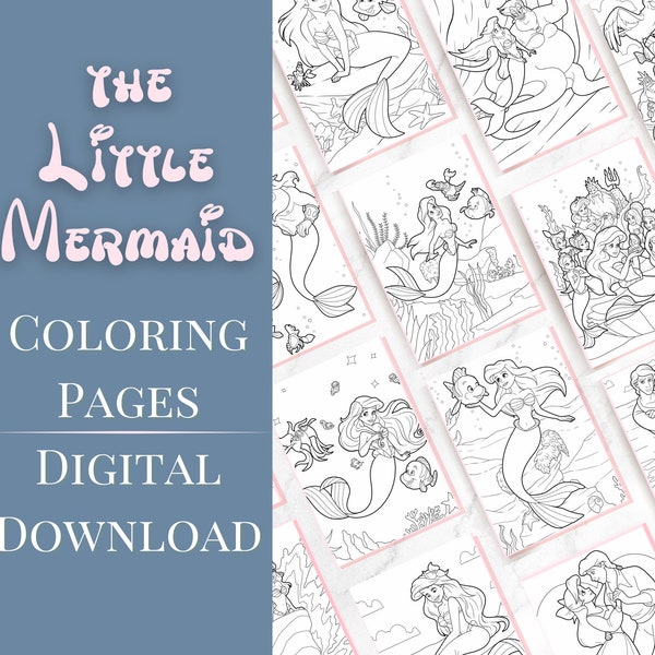 The Little Mermaid coloring pages | Ariel coloring pages, coloring book, instant download coloring pages, coloring pages for kids