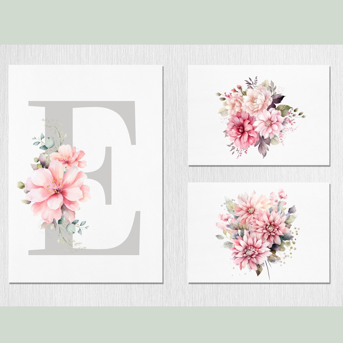 Personalized Floral Nursery Wall Art Floral Nursery Décor for Etsy