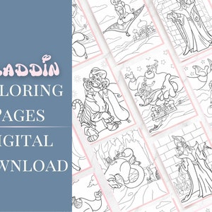 Aladdin coloring pages | coloring pages | coloring book | instant download coloring pages | coloring pages for kids | adult coloring