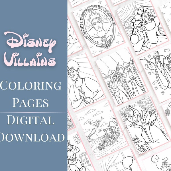 Villains coloring pages | coloring book, coloring pages for kids, Little Mermaid, Sleeping Beauty, Cruella, Hook, Jafar, Cinderella
