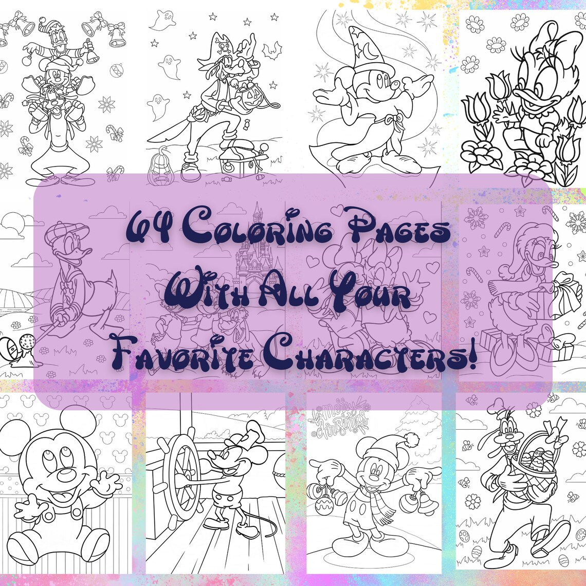 Mickey Friends Coloring Pages Mickey Coloring Pages Etsy Mickey Friends Coloring Pages Mickey Coloring Pages Etsy