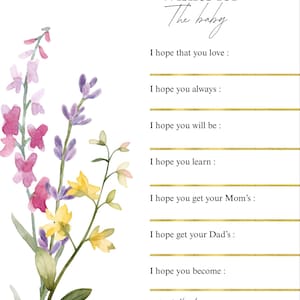 Wishes for the Baby Printable – Baby Shower Activity – Gender Neutral Baby Shower Game – Instant Download