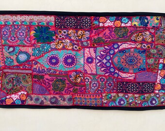 Wall decor Barmeri patchwork, handmade art work, Pichwai art, hippie tapestry, wall hanging abstract art, vintage home decor gifts item,
