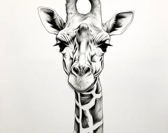 Original Giraffe Sketch zum Nachzeichnen