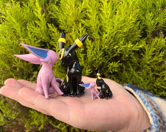 Adoro le figurine stampate in 3D ispirate a Pokemon Umbreon ed Espeon