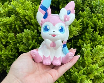 Chibi 3d Printed Figurine inspired by Eeveelution of Sylveon